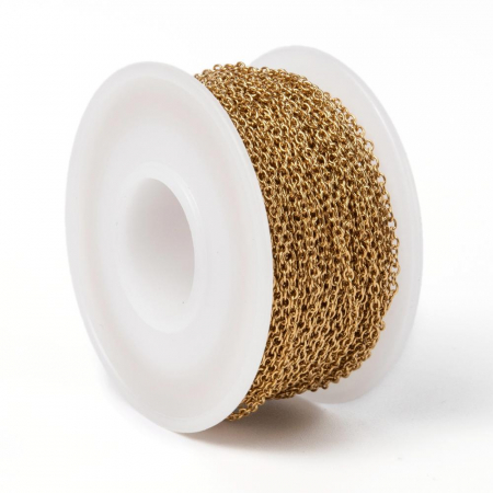 Lant auriu din otel inoxidabil 304, 2.5x2X0.5mm - 50 cm Cod LIAu1 [1]