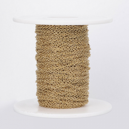 Lant - Lant auriu din otel inoxidabil 304, 2X1.5X0.4mm - 50 cm Cod LIAu2