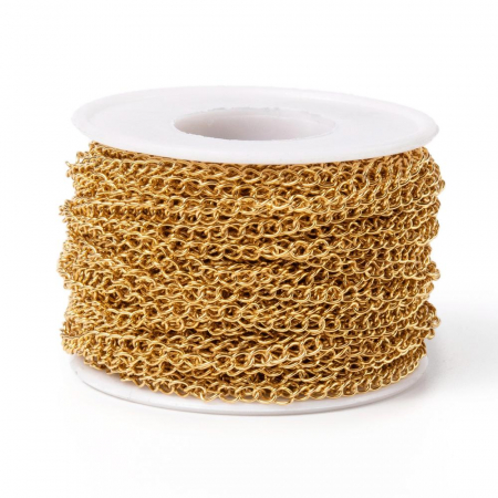 Lant auriu din otel inoxidabil 304, 4X3X0.5mm - 50 cm Cod LIAu6 [1]