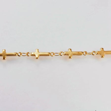 Lanț cu zale tip cruce din inox 304, handmade, electroplacat Ion Plating, 13x5 mm – 50 cm [1]