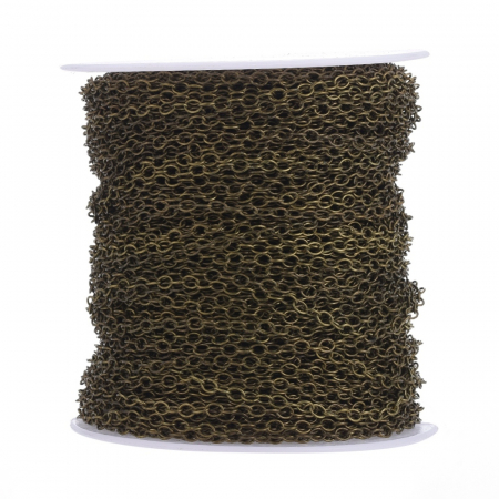 Lant din alama, culoarea bronzului antichizat, fara nichel - zale de 4x3 mm [4]