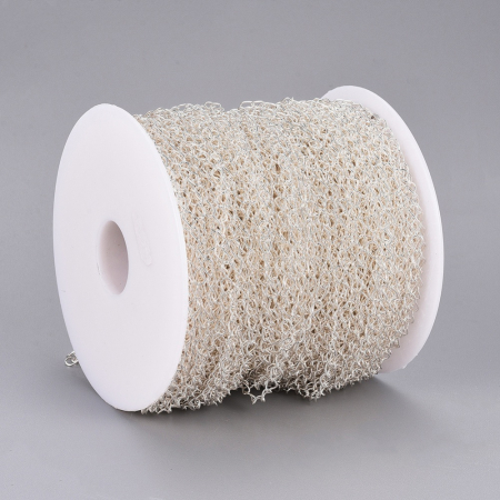 Lant din alama argintie, oval, 5X4 mm, 1 m [2]