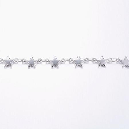 Lant din otel inoxidabil 304, stelute, argintiu 11x6mm - 50 cm Cod LI3 [1]