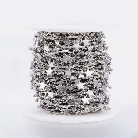 Lant - Lant din otel inoxidabil 304, stelute, argintiu 11x6mm - 50 cm Cod LI3