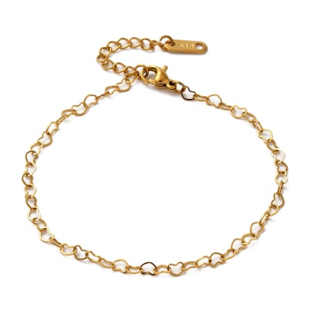 Lant - Lanț din oțel inoxidabil 304 placat prin Ion Plating (IP), pentru bijuterii handmade, veriga ovală plată, 1.5x1.3x0.3 mm, culoare auriu – 50 cm