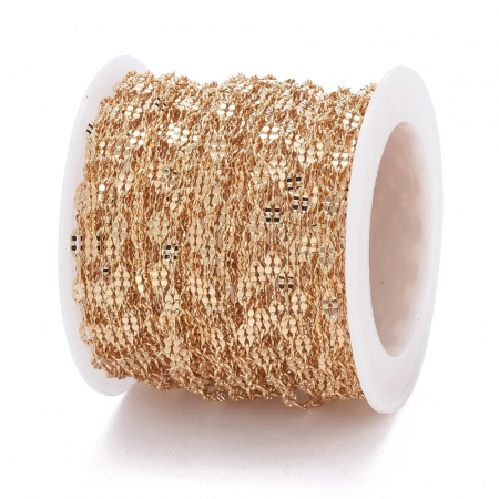 Lant din alama, placat cu aur, cu zale fine de 4X2 mm [1]