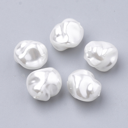 Margele acrilice - Margele acrilice, imitatie perla, alb sidefat, 10 mm - 1 bucata