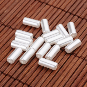 Margele acrilice, imitatie perla, tub, alb sidefat, 10.5X4 mm - 10 bucati [1]