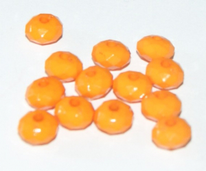 Margele acrilice, rondele fatetate, culoarea portocalie, 8X5 mm, 10 bucati [1]