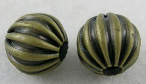 Margele metalice - Margele cu detalii, alama, bronz antichizat- rotunde, 6 mm - 1 bucata