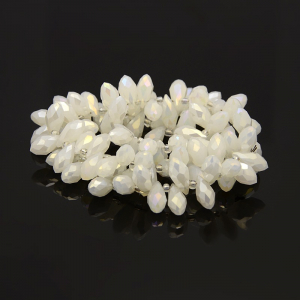 Margele de cristal, brioleta lacrima fatetata Pearl White AB 12X6 mm-1 bucata [1]