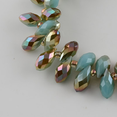 Margele de cristal, brioleta lacrima fatetata electroplacata Deep Sky Blue 12X6 mm-1 bucata [1]