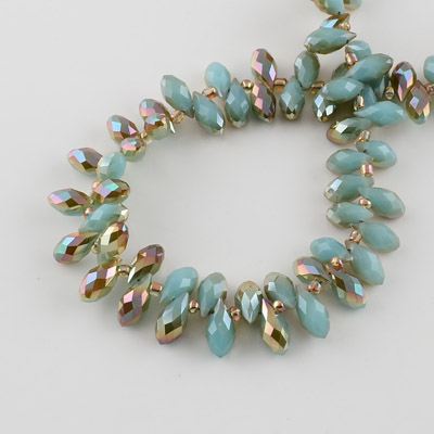 Margele de cristal, brioleta lacrima fatetata electroplacata Deep Sky Blue 12X6 mm-1 bucata [2]