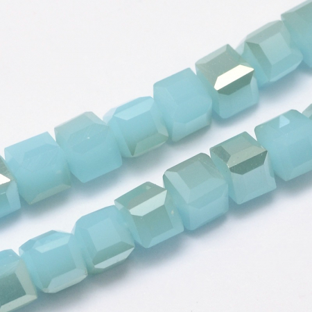 Margele de cristal, cub, Pale Turquoise, 2X2 mm - 1 bucata [2]