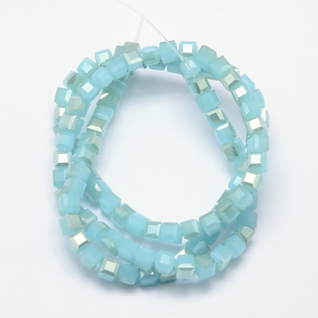 Margele de cristal, cub, Pale Turquoise, 2X2 mm - 1 bucata [1]