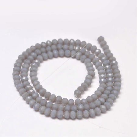 Margele de cristal, rondele fatetate, Gri inchis, 4x3 mm, 1 bucata [1]