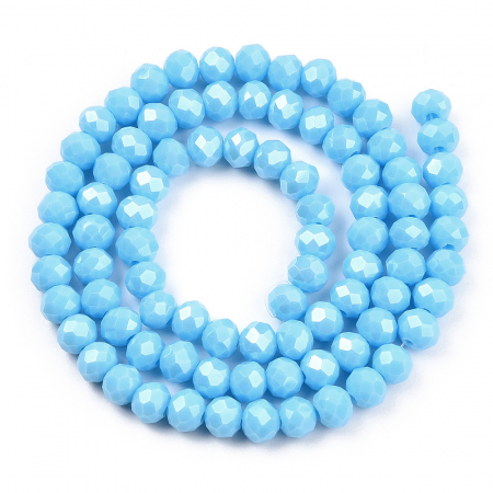 Rondele fatetate - Margele de cristal, rondele fatetate, Light Sky Blue, 4x3 mm, 1 bucata