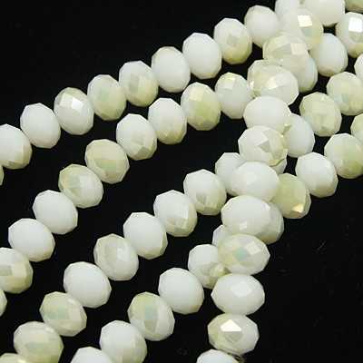 Rondele fatetate - Margele de cristal, rondele fatetate, Navajo White, 10x8 mm, 1 bucata