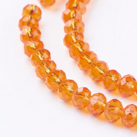 Margele de cristal, rondele fatetate, Portocaliu, 4x3 mm, 1 bucata [1]