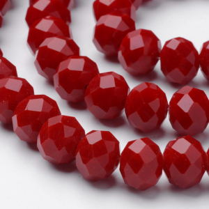 Margele de cristal, rondele fatetate, rosu crimson mat, 10x8 mm, 1 bucata [1]