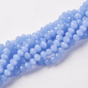 Rondele fatetate - Margele de cristal, rondele fatetate, albastru cornflower mat, 8x6 mm, 1 bucata