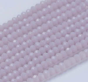Margele - Margele de sticla roz prafuit, imitatie de jad,  3x2 mm - 1 bucata