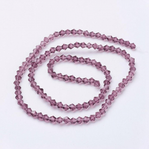 Margele de sticla, bicon, ametist, imitatie de cristal Swarovski - 4 mm-1 bucata [1]