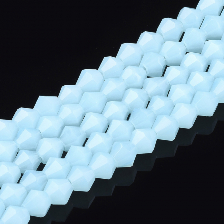 Margele sticla si cristal - Margele de sticla, bicon, Light Cyan, 4 mm-1 bucata