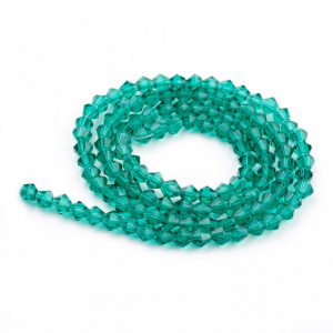 Margele de sticla, bicon, dark cyan, imitatie de cristal Swarovski - 4 mm-1 bucata [1]