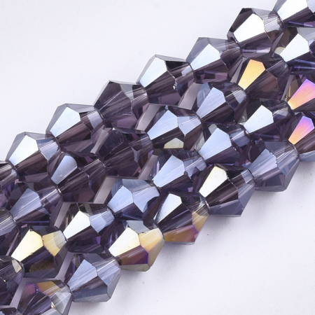 Margele de sticla, bicon, Indigo AB, imitatie de cristal Swarovski - 6 mm-1 bucata [1]