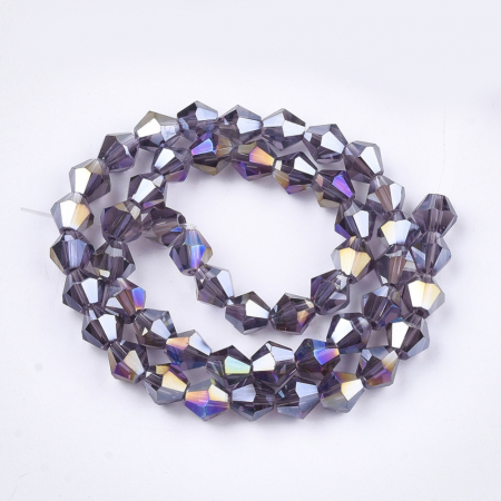 Imitatie Swarovski - Margele de sticla, bicon, Indigo AB, imitatie de cristal Swarovski - 6 mm-1 bucata