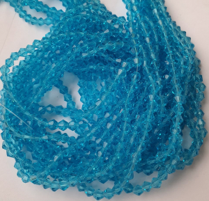 Imitatie Swarovski - Margele de sticla, bicon, light sky blue, imitatie de cristal - 4 mm, 1 bucata
