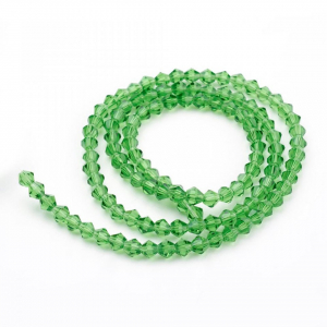 Margele de sticla, bicon, lime green, imitatie de cristal Swarovski - 4 mm-1 bucata [1]