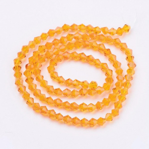 Margele de sticla, bicon, portocaliu, imitatie de cristal Swarovski - 4 mm-1 bucata [1]