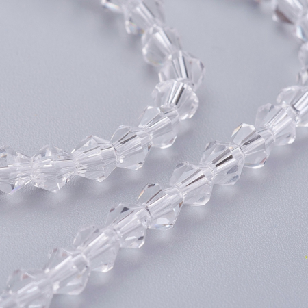 Margele de sticla, bicon, transparent, imitatie de cristal Swarovski - 4 mm-1 bucata [3]