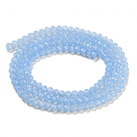 Margele de sticla culoare Opalite Cornflower Blue, rondele fatetate, 3.5X2,5 mm, 1 buc [1]