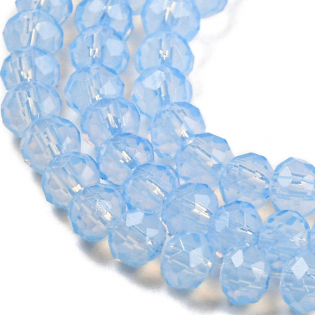 Margele de sticla culoare Opalite Cornflower Blue, rondele fatetate, 3.5X2,5 mm, 1 buc [2]