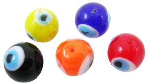Margele de sticla evil eye, culoare galbena, 8 mm, 1 bucata [1]