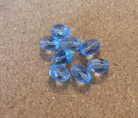 Lacrima - Margele de sticla, fatetate, albastru deschis transparent 13X8 mm, 1 bucata
