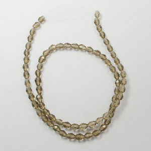 Margele de sticla, lacrima fatetata, gri - 6x4 mm-1 bucata [1]
