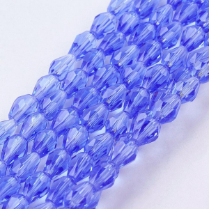 Lacrima - Margele de sticla, lacrima fatetata, light sky blue - 6x4 mm-1 bucata