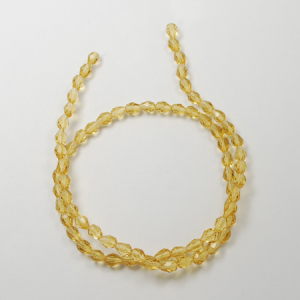 Margele de sticla, lacrima fatetata, light kaki- 6x4 mm-1 bucata [1]