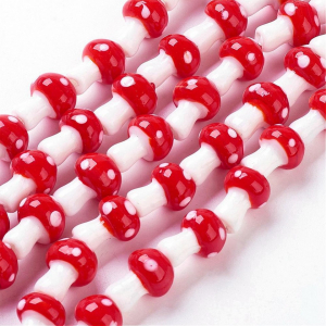 Margele de sticla lampwork, in forma de ciupercuta 15X10 mm, 1 bucata [1]