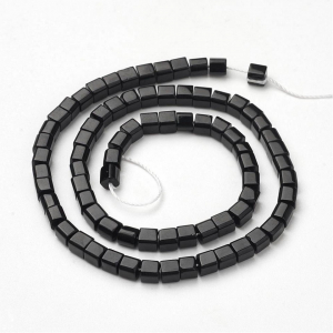 Margele de sticla, negru, cub - 8 mm - 1 bucata [1]