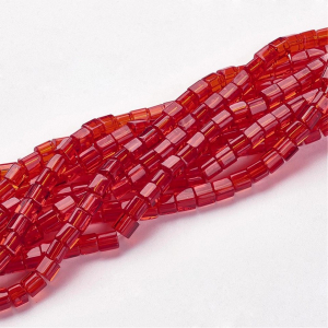 Margele de sticla, rosu inchis, cub - 4.5 mm - 1 bucata [2]