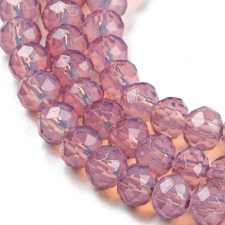 Margele de sticla culoare Opalite Flamingo, rondele fatetate, 3.5X2,5 mm, 1 buc [2]