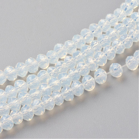 Margele - Margele de sticla rondele fatetate, azure,  3x2 mm - 1 bucata