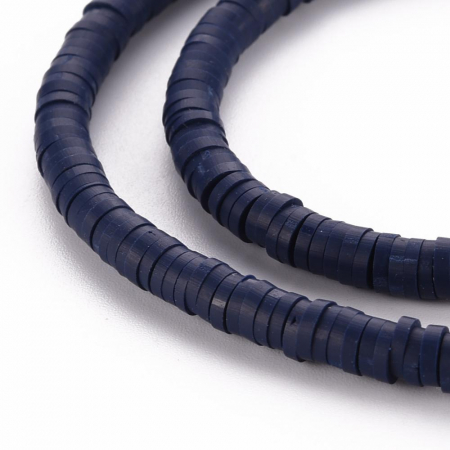 Margele din lut polimeric, handmade, disc, heishi, 4X1 mm, Albastru Midnight Blue , 1 sir [1]