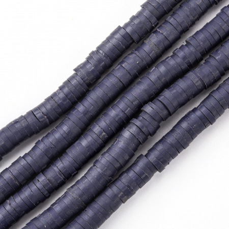 Margele din lut polimeric, handmade, disc, heishi, 4X1 mm, Mov inchis, 1 sir [1]