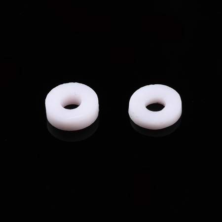 Margele din lut polimeric, handmade, disc, heishi, 4X1 mm, Roz, 1 sir [2]